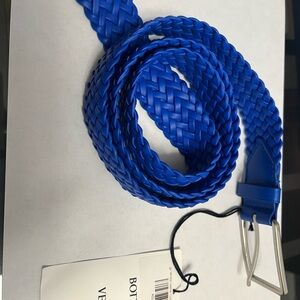 Bottega Veneta Blue Woven Leather Belt 95
